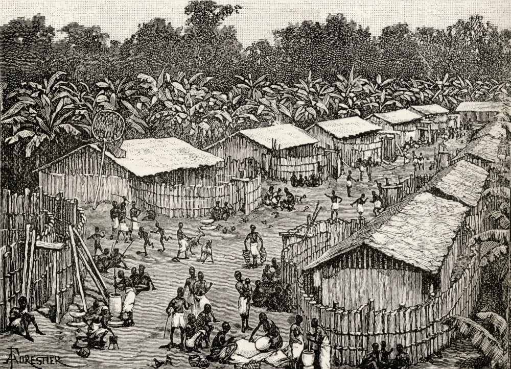 View Of Utiri Village Tanzania Africa During Sir Henry Morton Stanleys Emin Pasha Relief Expedition In Africa 1886 To 1889 From In Darkest Africa By Henry M Stanley Published 1890 Canvas Art - Ken Wel