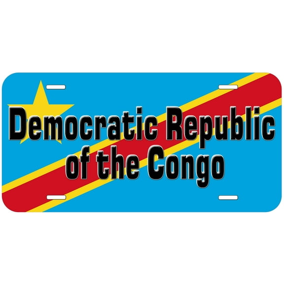Democratic Republic Of The Congo Flag With Country Name Novelty Car Auto License Plate