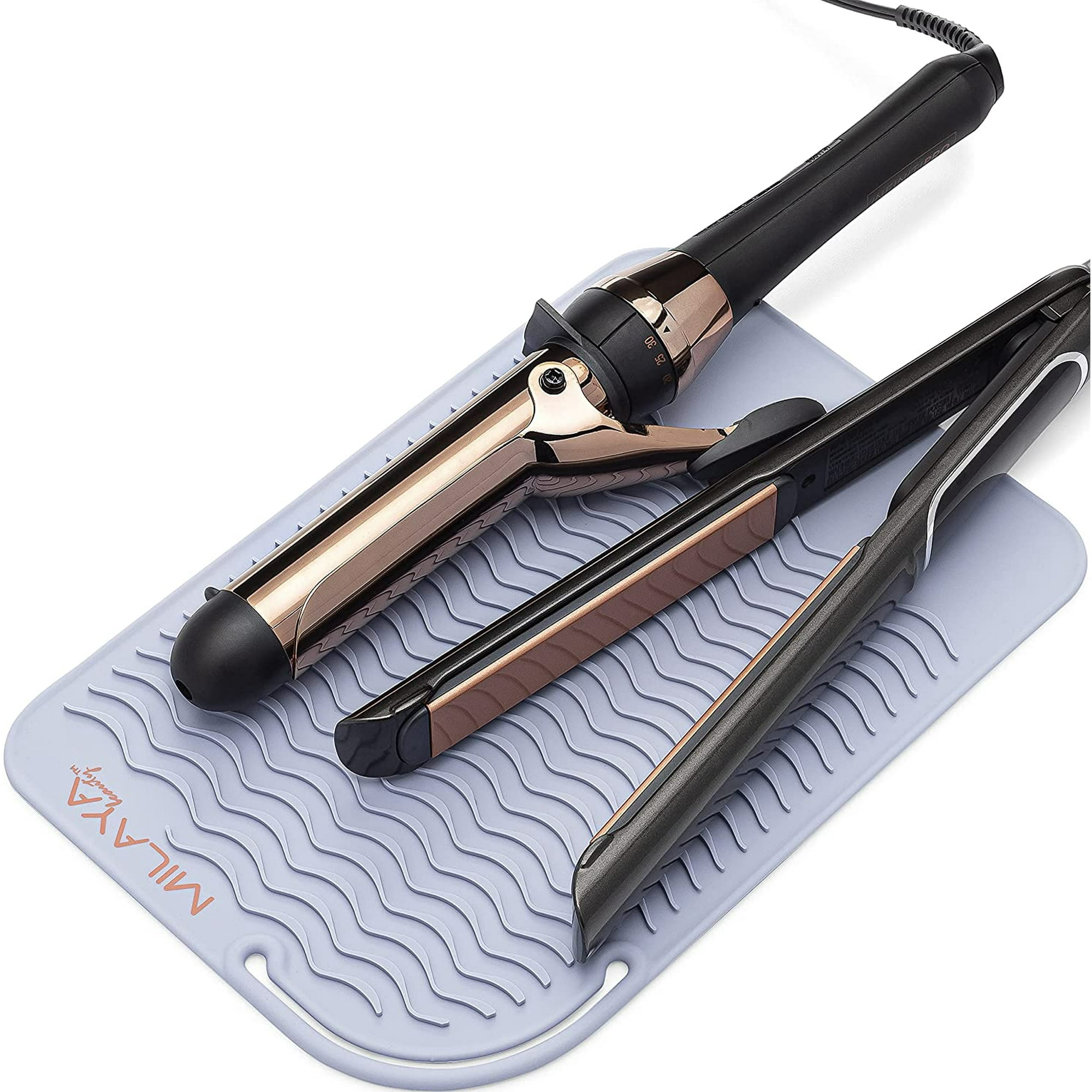Professional Large Silicone Heat Resistant Styling Station Mat For All Hair Irons Curling Iron Straightener Pad Flat Iron Hair Tools Appliances Hair Dryer Salon Tools Hair Stylist Dusty Blue Walmart.c...