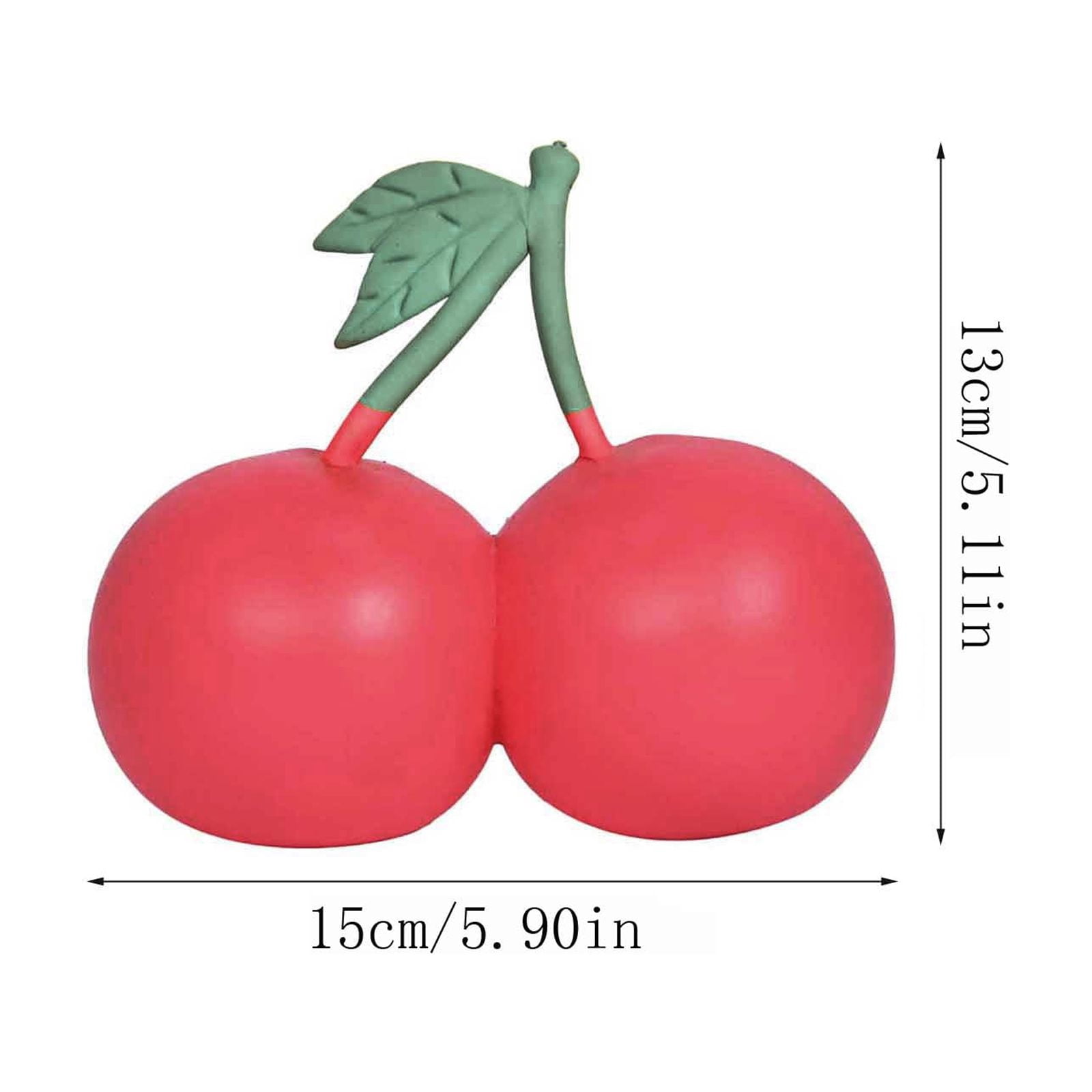 Large Simulated Cherrys Fidgets Toys, Fruit Squeezed Cherries Slow Rebounding Squeezes Cherries, Squeezes Toys(B-cherry)