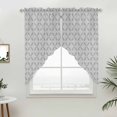 thumbnail image 5 of Grey Morocco Kitchen Window Curtains, Swag Curtains Valance for Bedroom Living Room Bathroom, Abstract Geometric Leaf Diamond Lattice Rod Pocket Window Treatment Curtain Block Drapes 2 Panels 36"x36", 5 of 9