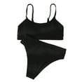 thumbnail image 1 of Traje de baño para mujer Bikini de empalme Traje de de talle alto Ropa Negro, 1 of 8