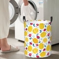 thumbnail image 5 of Sikiie Strawberry Lemon Print Round Dirty Clothes Basket, Waterproof Standing Foldable Storage Basket, for Laundry Room, Bedroom, Bathroom Storage-Medium, 5 of 6