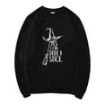 thumbnail image 4 of Arlun Yes I Can Drive A Stick Sweatshirts For Women Halloween Witch Printed Pullover Sweatshirts Plus Size Crew Neck Long Sleeve Loose Comfy Hoodless Tops Black XXL, 4 of 4