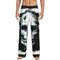 thumbnail image 1 of Fotbe Watercolor Skull Pantalones de Pijama para Hombre, Pantalones de Dormir, Pantalones de Casa con Cintura Ajustable y Bolsillos-Small, 1 of 6