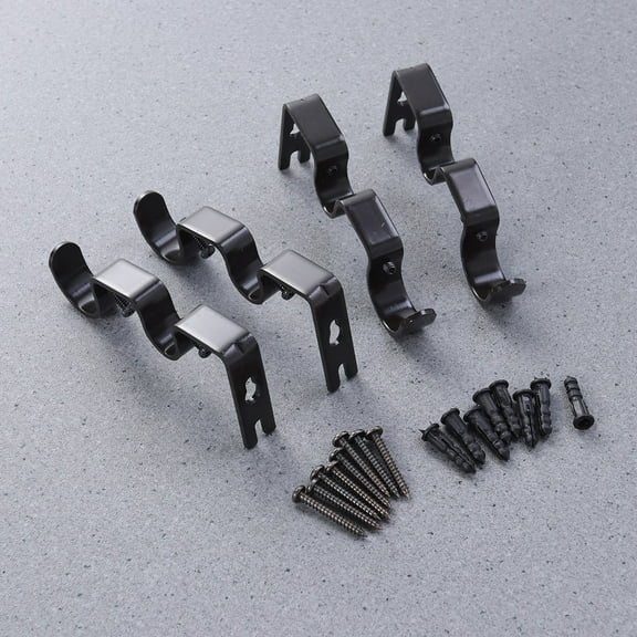 MLINS  2 Pcs Double Curtain Rod Bracket Adjustable Brackets