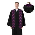 thumbnail image 4 of Hirioo Purple-Red Skull for 72" Graduation Shawl Stole Unisex Adults Graduation Sash Honor Graduation Stole for High School and College-Sharp Corner, 4 of 7