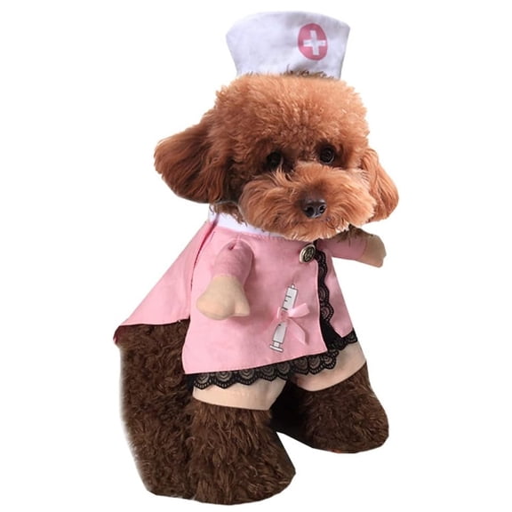 Pet Dog Cat Halloween Costume Nurse Costume Dog Jeans Clothes Cat Funny Apperal Outfit Uniform - XL