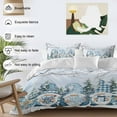 thumbnail image 3 of Christmas Blue Dwarf Duvet Cover Set Full Size, Winter Snowing Pine Tree Branches Xmas 4 Piece Soft Microfiber Bedding Set with 1 Duvet Cover, 1 Flat Sheet, 2 Pillowcases, 3 of 9