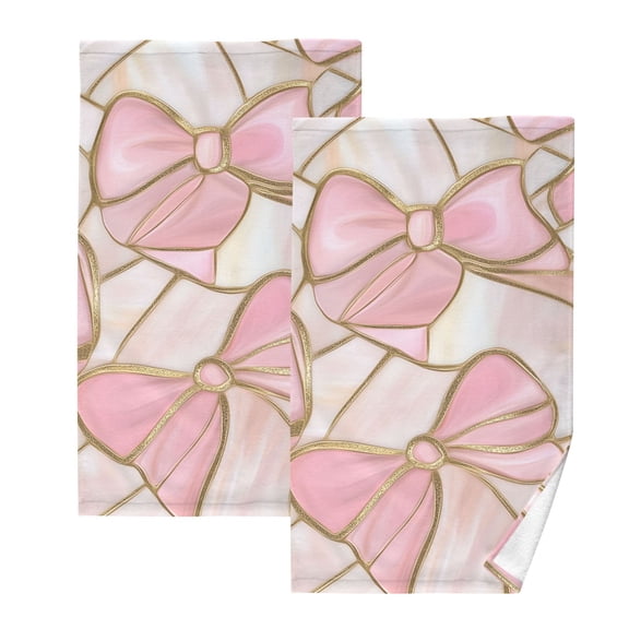 Ryvnso Ethnic Bows Cotton Hand Towels Sets Face Towel 2 PCs Bathroom Decorative