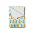 thumbnail image 2 of Rubber Duck Soft Flannel Fleece Blanket, Baby Ducklings Pattern with Little Hearts Love Animals Print Nursery Room, Cozy Plush for Indoor and Outdoor Use, 50" x 60", Blue and Yellow, by Ambesonne, 2 of 6