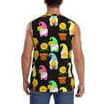 thumbnail image 4 of Lsque Gnomes With Sunflowers Print Men's Cotton Blend Sleeveless Muscle Shirts (S-3XL)- Moisture Wicking, Odor Protection, UPF 30+,XX-Large, 4 of 8
