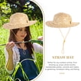 thumbnail image 3 of WORGEOUS Sombrero de paja para niños 31 cm de tejido al aire libre Sombrero de paja de la playa Decoración de la fiesta occidental, 3 of 8