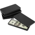 thumbnail image 1 of Hipiwe Metal Rectangular Cash Box with Lid - 4 Packs Currency Tray Money Holder Black Metal Empty Box Container Small Dollar Bill Storage Tin Box for Cash Coin Jewelry Stamps Organizer, 1 of 8