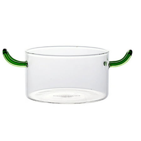 

Nordic Double Ear Bowl Glass High Borosilicate Heat Resistant Glass Bowl Nordic Glass Salad Bowl Household Creativity B