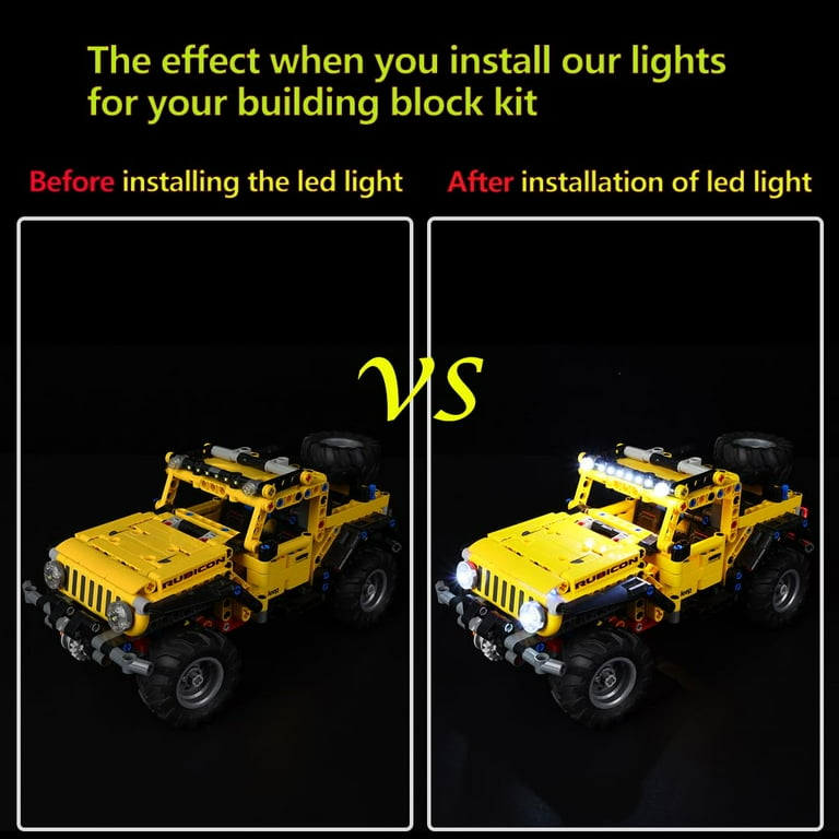 Dobegin Led Light kit Compatible with Lego 42122 Technic Jeep Wrangler Building Blocks Model Not Model RC Version
