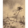 thumbnail image 2 of Henrique Alvim Corrêa 20x24 Gold Ornate Framed and Double Matted Museum Art Print Titled - Martian Fighting Machine Hit by Shell (1906), 2 of 4