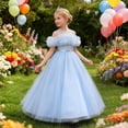 thumbnail image 3 of HAYIMI Child Elegant Girls Long Dress For Formal Occasions Shoulder Evening Gown With For Party Wedding And Recital Soft Dresses, 3 of 8