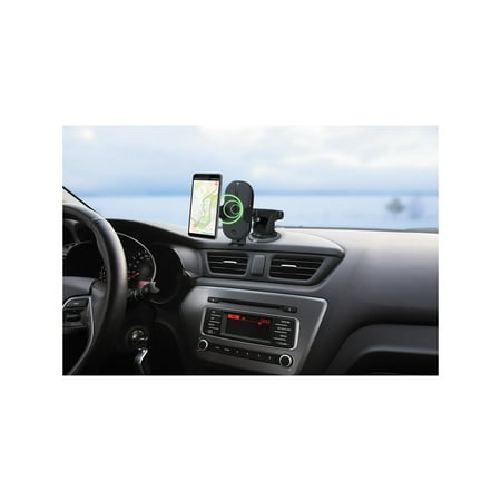 Kenwood - Motorized Clamping Qi Charging Phone Mount - Black