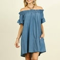 thumbnail image 1 of SMihono Robe d'Été Grande Taille pour Femmes 2023 Robe d'Été Grande Taille Robe Ample à Épaules Dénudées Chemise Hauts Robe, 1 of 7