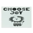 thumbnail image 1 of Lion Cutting Board, Hand Drawn King of Jungle with an Uplifting Words Monochrome Illustration, Decorative Tempered Glass Cutting and Serving Board, Large Size, Black Grey and White, by Ambesonne, 1 of 1