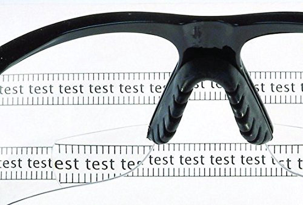 +2.5, Clear Lenses, Scratch Resistant, Framed Magnifying Safety Glasses