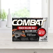 Combat Roach Killing Bait Stations for Small and Large Roaches, No Mess or Odor, 12 Count