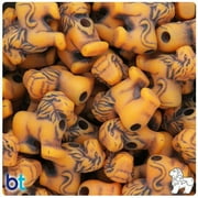 BeadTin Orange Antique 22mm Lion Pony Beads (24pcs)