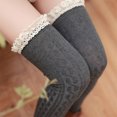 thumbnail image 2 of Women Lace Knitted Over Knee Thigh High Stockings Ladies High Pantyhose Sexy Cotton Long Stockings, 2 of 6