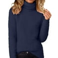 thumbnail image 5 of Comdrip Fluffy Sweaters for Women, Women's Long Sleeve Pullover Casual Knitted Jumper Tops Fashionable Loose Fuzzy Jumper Sweater Pullover Sweaters for Women Navy L, 5 of 8