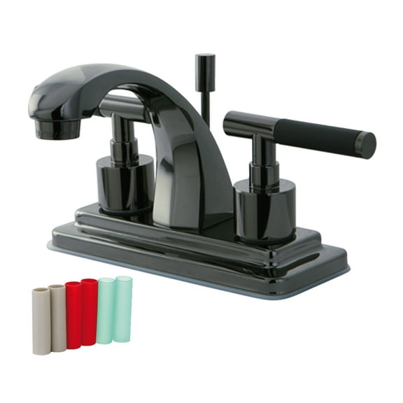 Kingston Brass NS4640DKL 4 in. Centerset Bathroom Faucet, Black Stainless Steel