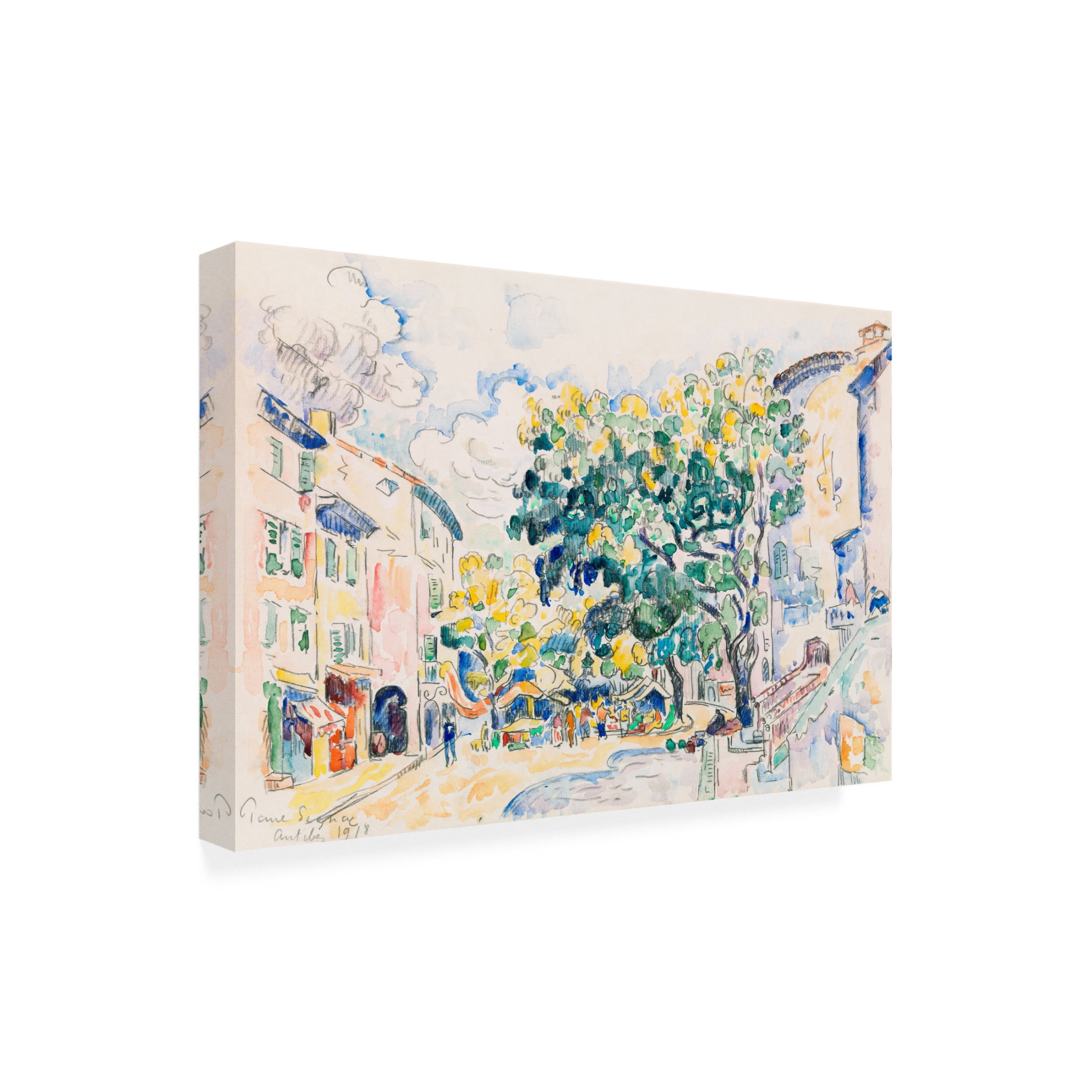 Canvas Wall Art - Pictufy  'Antibes Ca. 1918' Wall Art for Living Room, Bedroom, or Office D?cor by Trademark Fine Art - 47 x 30 Inches