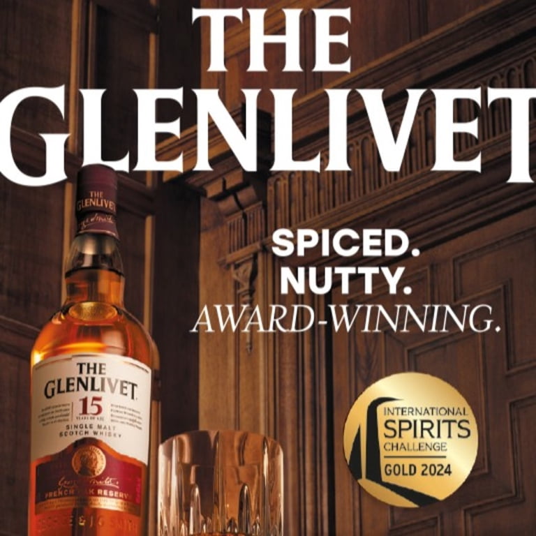 The Glenlivet 15 Year Old Single Malt Scotch Whisky, 750 ml Bottle