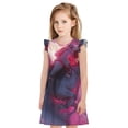 thumbnail image 1 of Vsdgher Robe de Nuit Astronaute Cheval Ardent pour Filles Manches Courtes à Volants Robe de Nuit Pyjama pour Fête Pyjama-Moyen, 1 of 6