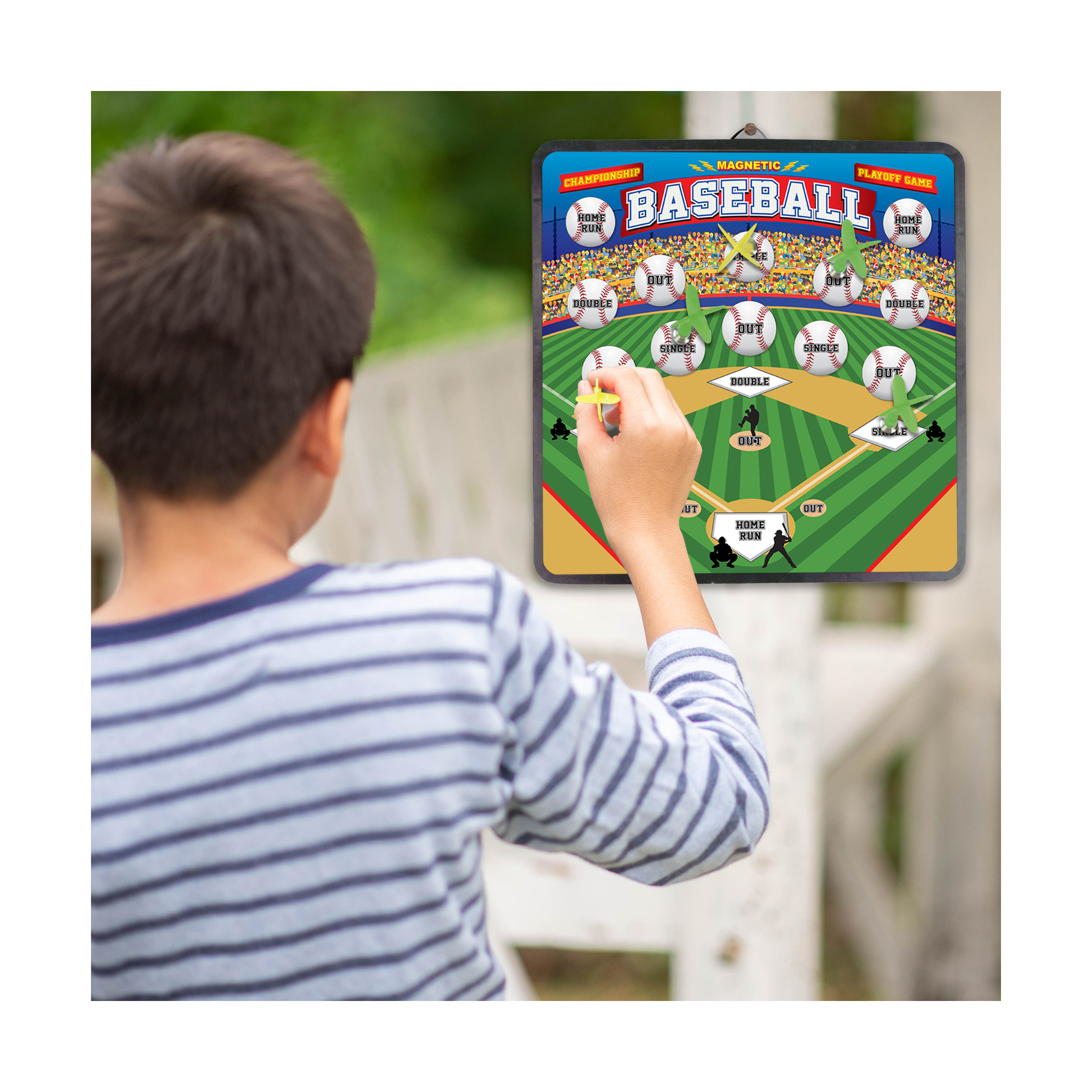 Areyougame.Com 2-in-1 Reversible Magnetic Dartboard Target Toss Games