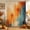 Orange, variant on Blue Teal Orange Shower Curtain, Waterproof Shower Curtains for Bathroom, Chic Abstract Neutral Abstract Aesthetic Washable Fabric Bathtub Curtain Set Bath Decor with 12 Hooks 72"x78"