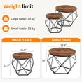 thumbnail image 4 of Parcus Set of 2 Round Nesting Tables, Modern Geometric Coffee Table with Hidden Storage, Movable Side End Tables for Living Room Organization & Style – Brown, 4 of 8