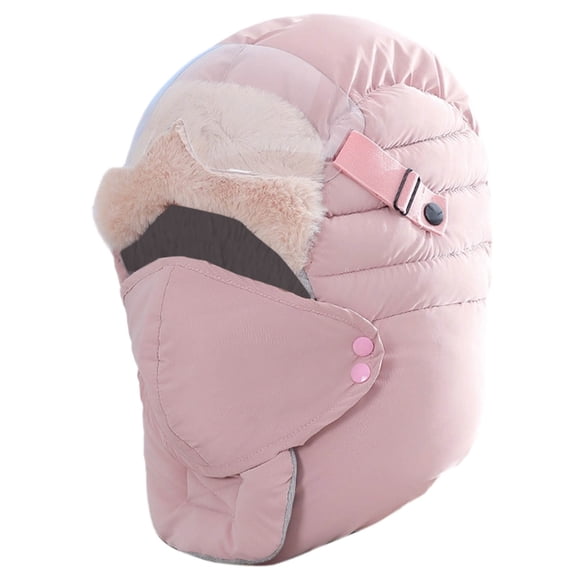 Sports d'Hiver 2 en 1 Coupe-Vent avec Lunettes Intégrées, Chapeau Thermique Épais pour Randonnée, Ski, Camping en Plein Air