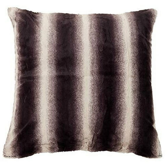 Fennco Styles Wilma Collection Country Faux Rabbit Fur Palette 28 x 28 Inch Throw Pillow – Black Euro Pillow Case for Couch, Bedroom and Living Room Décor