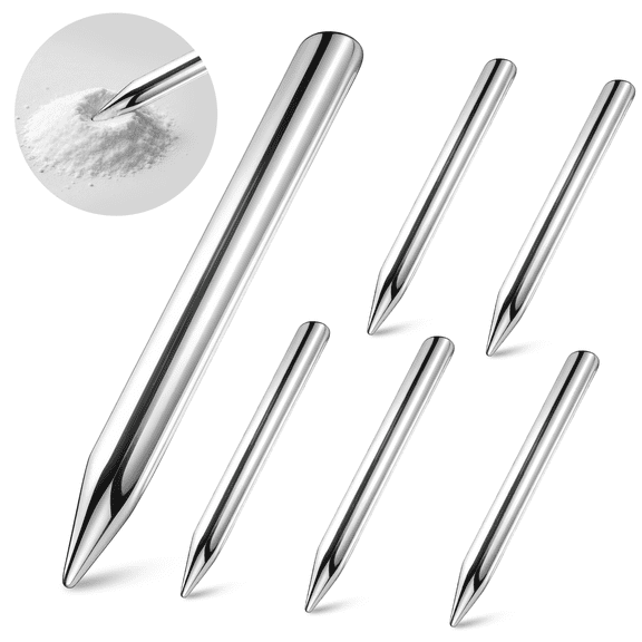 6 Inch Lab Spatula, 5pcs Stainless Steel Micro Scoop with Rounded Pointed Ends, Metal Bead Scoop for Mixing Powders and Pastes, Laboratory Sampling Tool, 5pcs