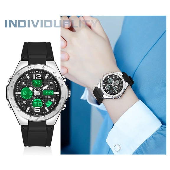 Womens Digital Watch Sport Waterproof Watch Analog Military Tactical Watches LED Backlight Alarm Stopwatch Wrist Watches