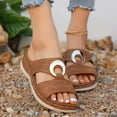 thumbnail image 6 of HaiMao Wedge Sandals for Women Hollow Out Slip On Platform Wedge Sandals Summer Casual Sandals Walking Shoes Brown 9.5(43), 6 of 7