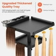 thumbnail image 6 of Tasalon 2-Tier Storage Professional Magnetic Stand Salon Tray with Wheels, Adjustable Height Hair Dryer, Black, 6 of 7
