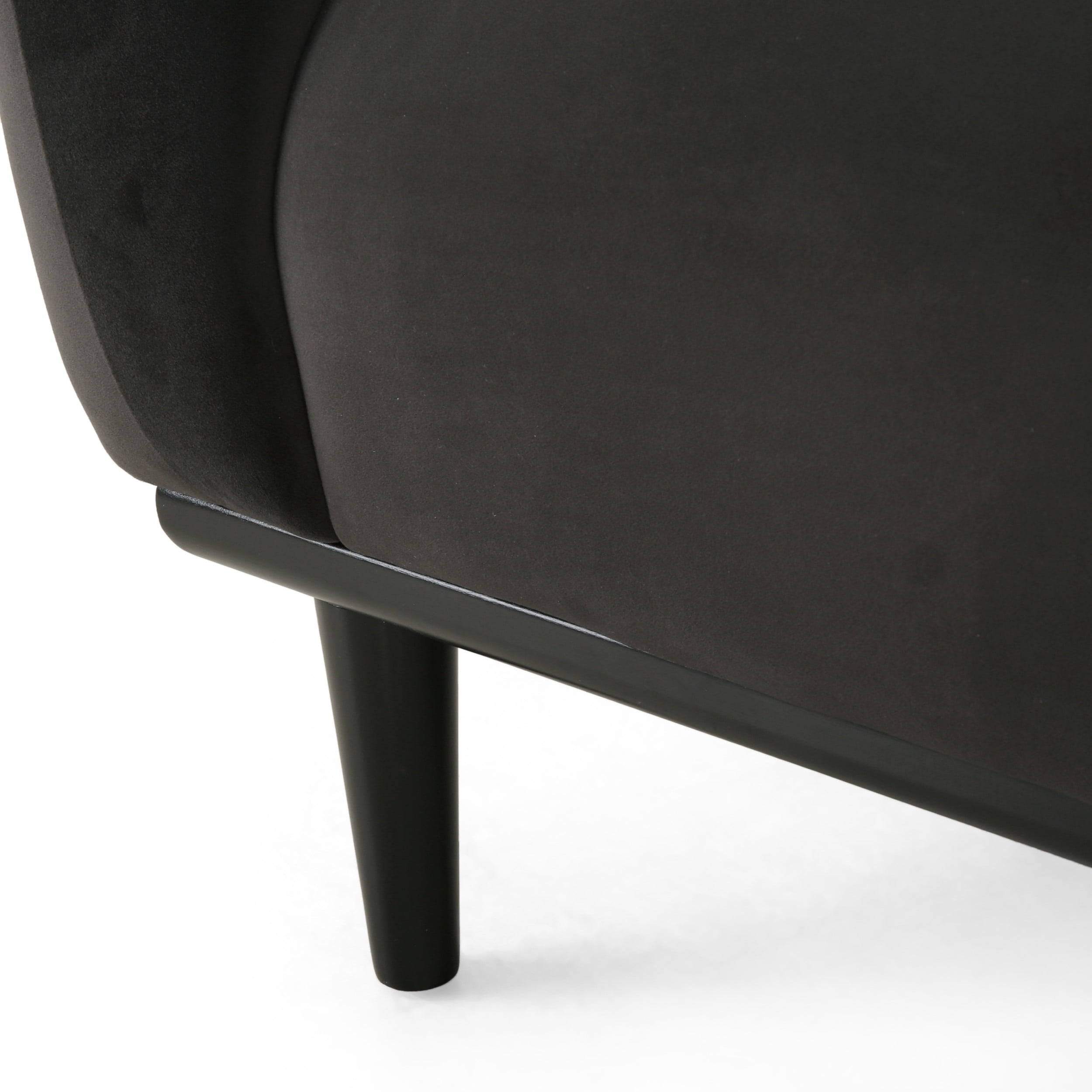 Noble House Chitwood Velvet Loveseat, Dark Gray and Matte Black