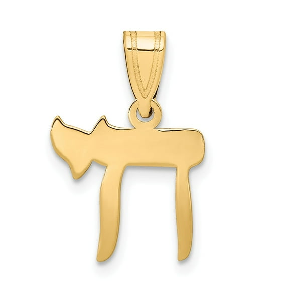 14k Yellow Gold Chai Pendant Charm