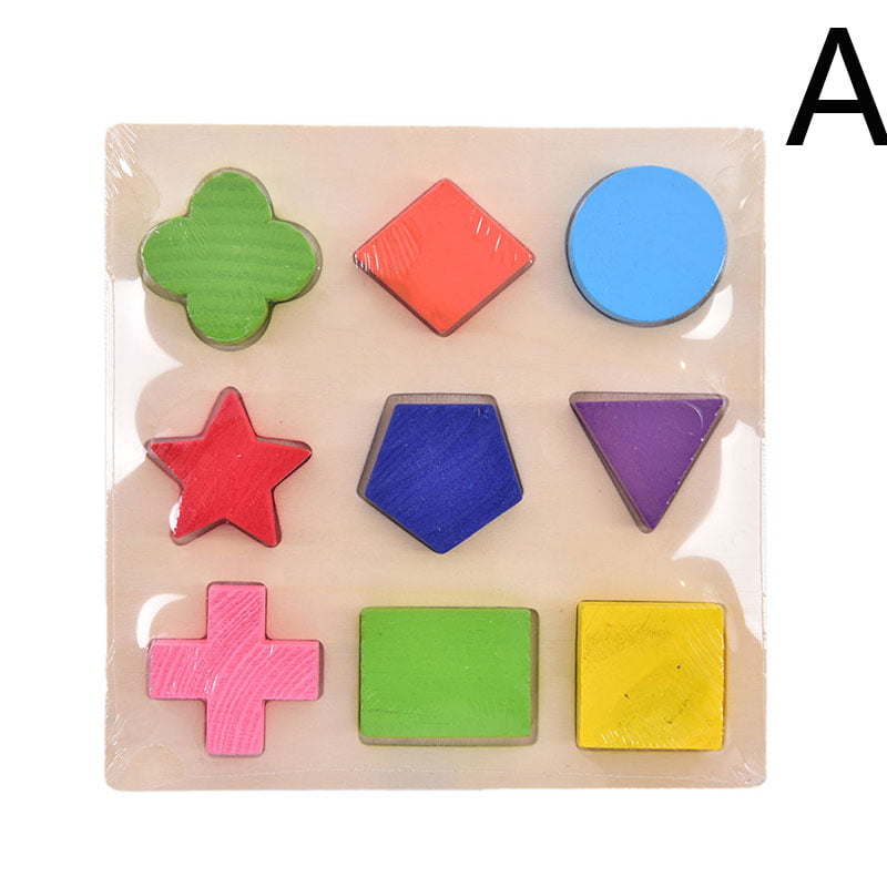 Kids Baby Wooden Geometry Block Puzzle Montessori Early Learn Educational Toys 