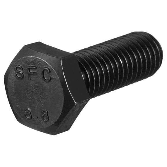 M10x30mm Hex Bolts Grade 8.8 Carbon Steel Black 5 Pack