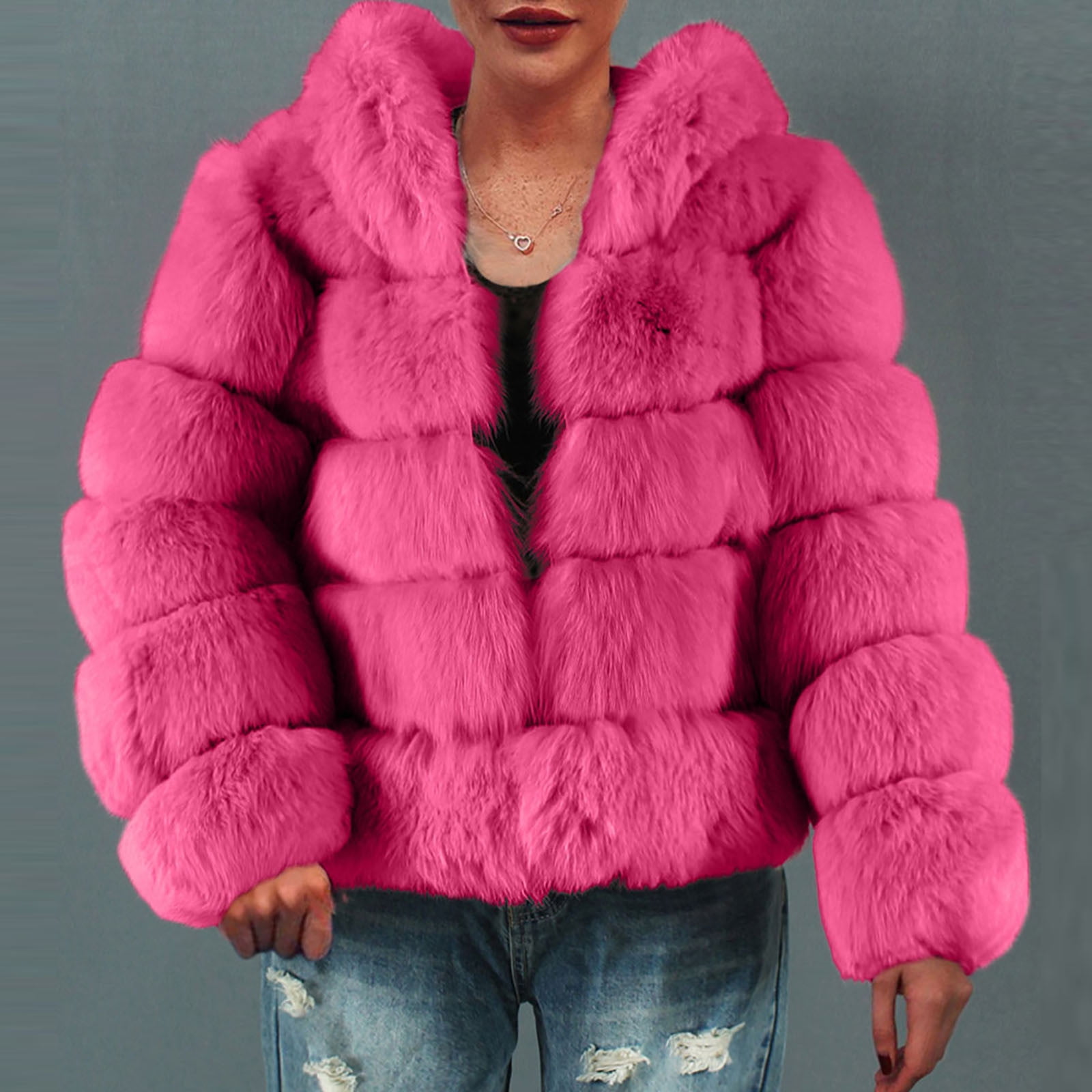 Outfit Made Om Bubble Faux Fur Coat Pink / 3XL