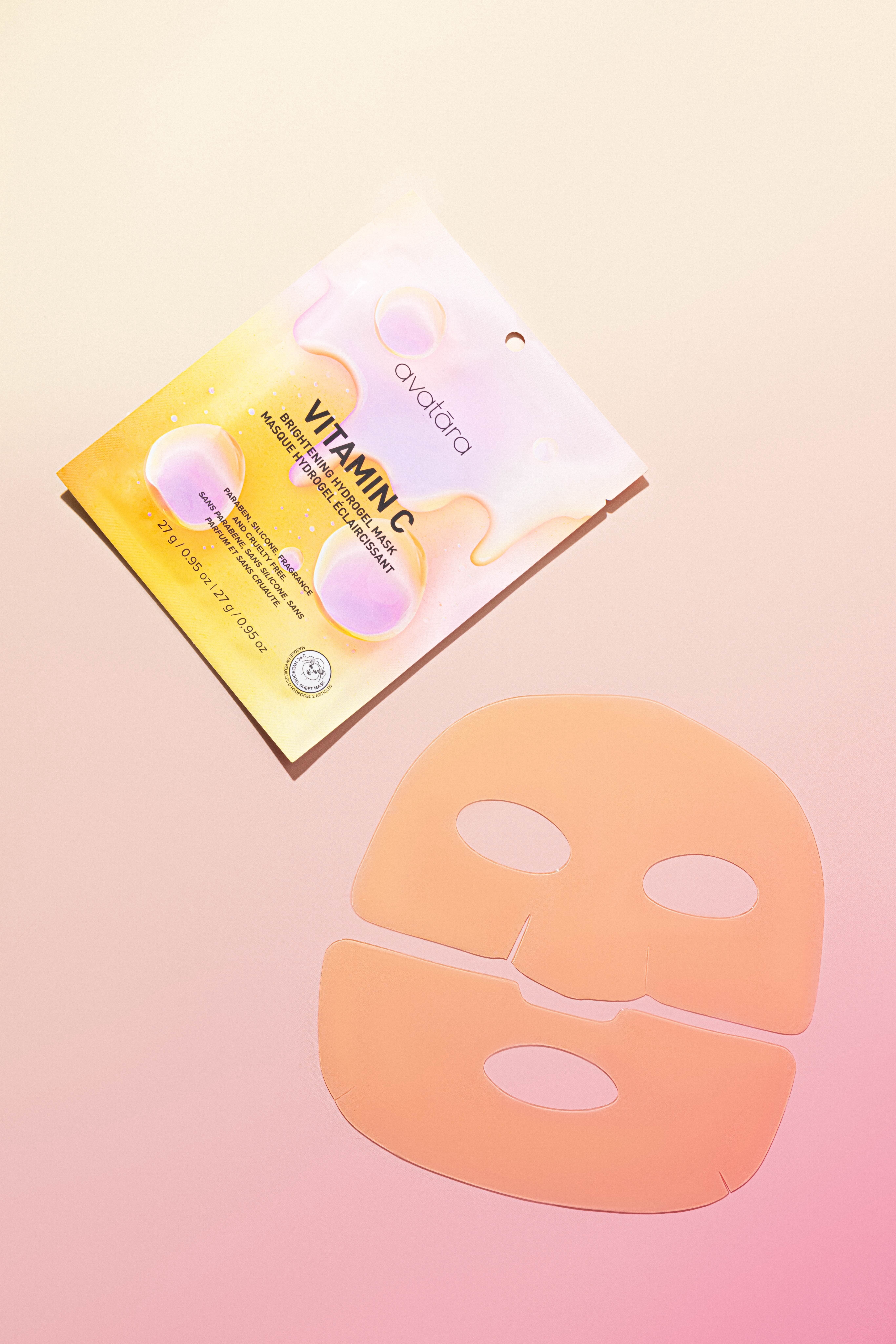 (2 pack) Avatara Vitamin C Brightening Hydrogel Face Mask for All Skin Types, 1 Sheet Mask