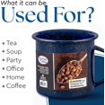 thumbnail image 4 of Alpine Cuisine Enamel Steel Dark Blue Speckle Mug 12oz - Both Hot & Cold Beverage Coffee Mug for Office & Home, Dishwasher Safe, Small Coffee Mug for Coffee, Tea, Cappuccino, 4 of 9